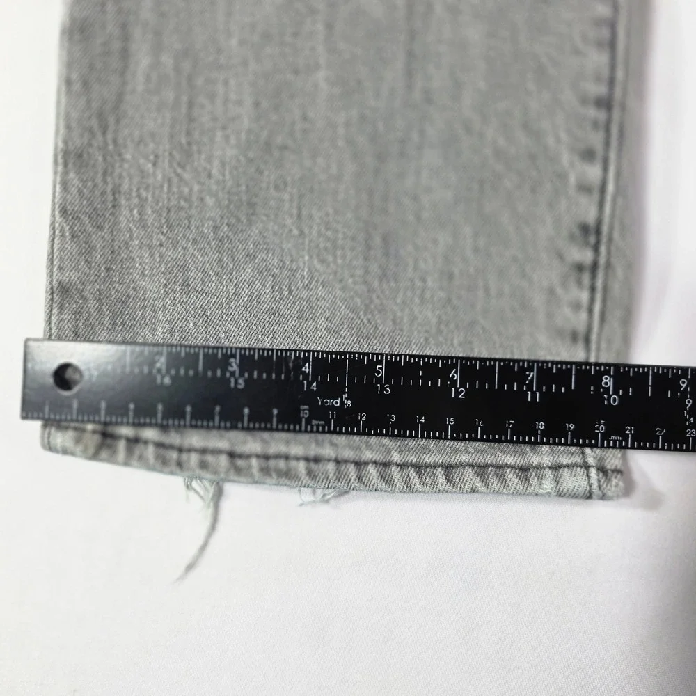 Levis 501 Original Fit Grey Button Fly Straight Leg Denim Jeans Mens 34x31